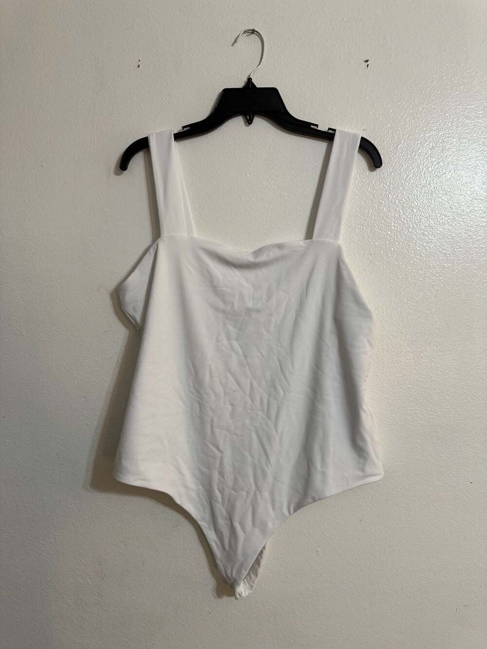 nuuds Women's Square Neck Bodysuit White Size XXL compression, slimming